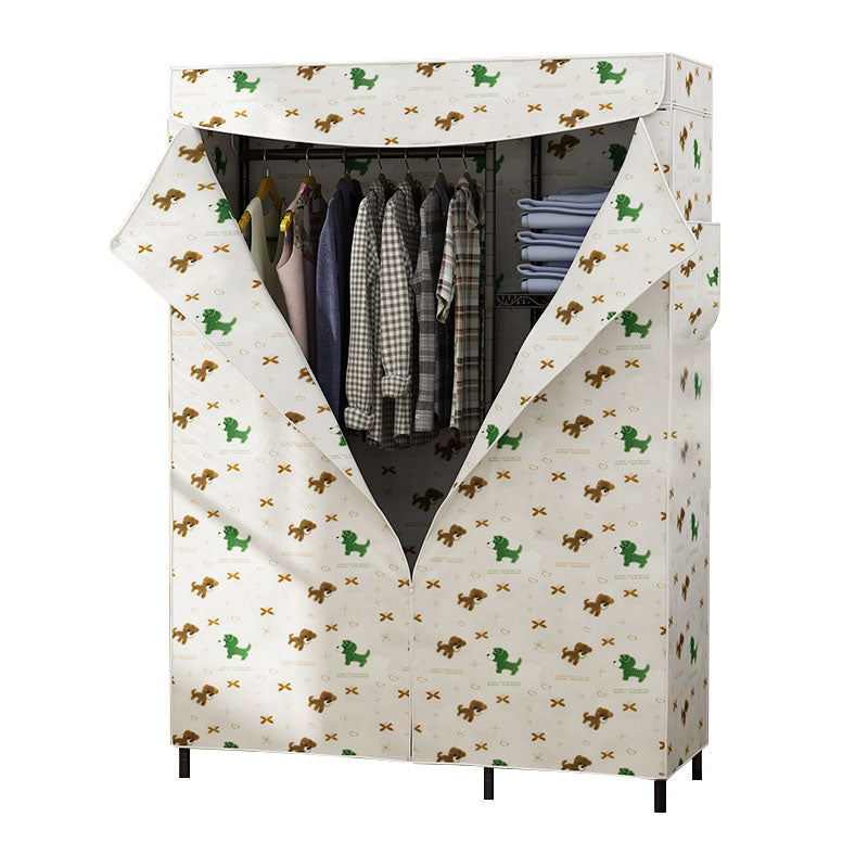 Armoire de garde-robe contemporaine Armoire de cadre en métal avec canne de vêtements et étagères pour la maison