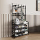 Modern Style Metallic Coat Rack Free Standing Multi-layer Shelve Design Coat Rack