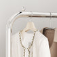 Industrial Coat Hanger Silver Metal Storage Coat Rack with Castors
