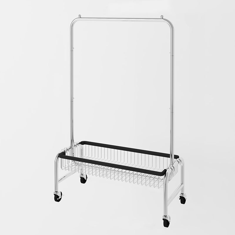 Industriële jas hanger zilveren metalen opbergkast rek met castors