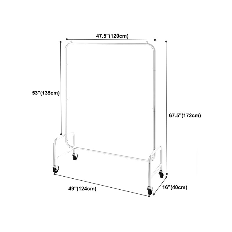 Industriële jas hanger zilveren metalen opbergkast rek met castors