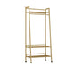 Glam Metal Hall Stand Hanging Rail Storage Shelving and 2 Hooks Coat Hanger Gold 3 Clearhalo 'Entry & Mudroom Furniture' 'furn' 'furn_hall_tree_coat_racks' 'Furniture' 'Hall Trees & Coat Racks' 'hall_tree_coat_racks' 6064722
