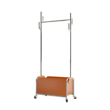 Glam Coat Hanger Metal Frame Free Standing PU Leather Basket Coat Rack with Shelves Clearhalo 'Entry & Mudroom Furniture' 'furn' 'furn_hall_tree_coat_racks' 'Furniture' 'Hall Trees & Coat Racks' 'hall_tree_coat_racks' 6064869