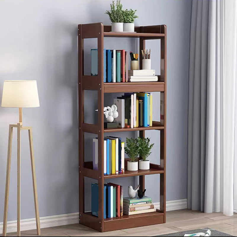 Modem Solid Wood Bookshelf Etagere Bookshelf 62.2" H X 11" W with Rectangular Shelves