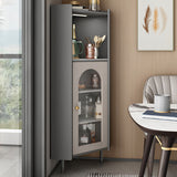 Sideboard di vetro moderni 55 "H tavolo da buffet regolabile per scaffalature regolabili