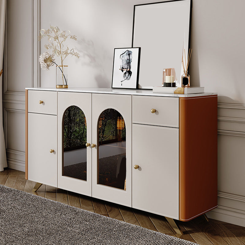 Moderno sideboard buffet a 2-catro e tavolo a buffet a 4 porte con luci a LED