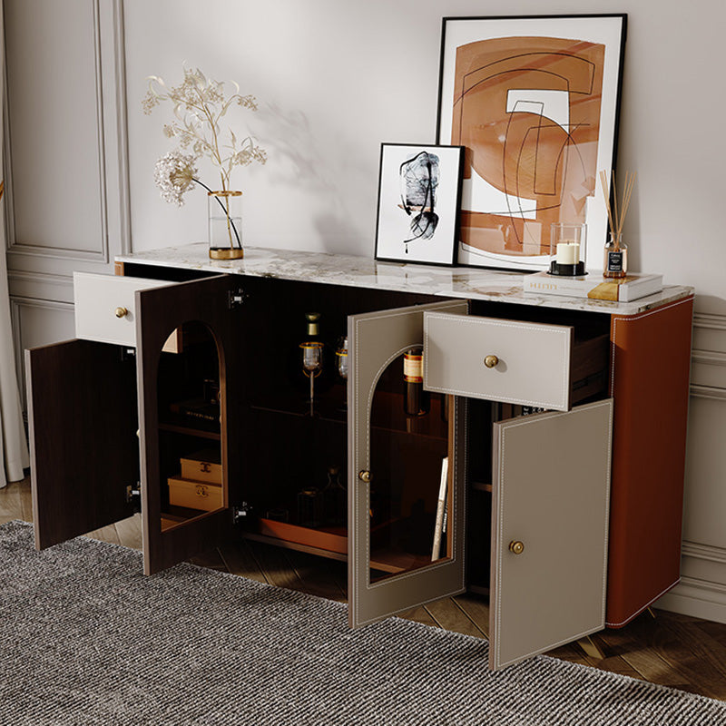 Moderno sideboard buffet a 2-catro e tavolo a buffet a 4 porte con luci a LED