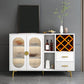 Sideboard di vetro moderni a tavolo a buffet con 2-cassetti e 2 porte