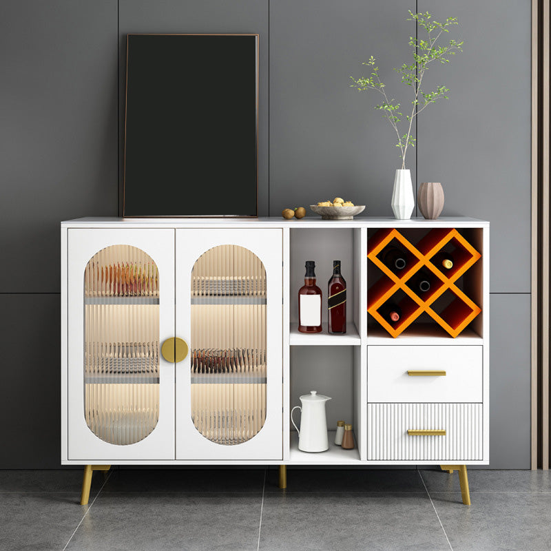Sideboard di vetro moderni a tavolo a buffet con 2-cassetti e 2 porte