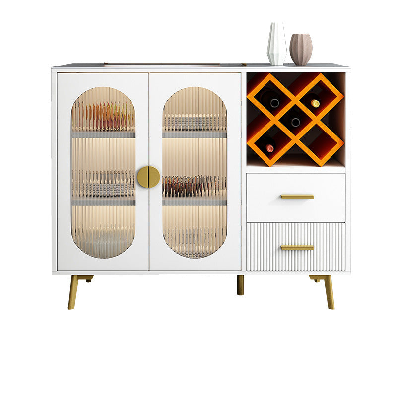 Sideboard di vetro moderni a tavolo a buffet con 2-cassetti e 2 porte