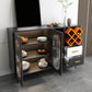 Sideboard di vetro moderni a tavolo a buffet con 2-cassetti e 2 porte