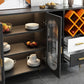 Sideboard di vetro moderni a tavolo a buffet con 2-cassetti e 2 porte