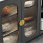 Sideboard di vetro moderni a tavolo a buffet con 2-cassetti e 2 porte