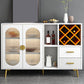Sideboard di vetro moderni a tavolo a buffet con 2-cassetti e 2 porte