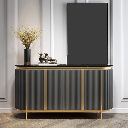 4-Door Buffet Sideboard Glam Cabinets Dining Buffet for Living Room Grey Clearhalo 'buffet_sideboard' 'Buffets & Sideboards' 'furn' 'furn_buffet_sideboard' 'Furniture' 'Kitchen & Dining Furniture' 6065377