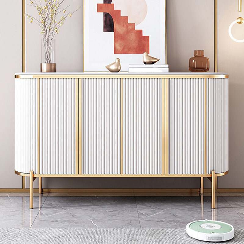 4-Door Buffet Sideboard Glam Cabinets Dining Buffet for Living Room White Clearhalo 'buffet_sideboard' 'Buffets & Sideboards' 'furn' 'furn_buffet_sideboard' 'Furniture' 'Kitchen & Dining Furniture' 6065379