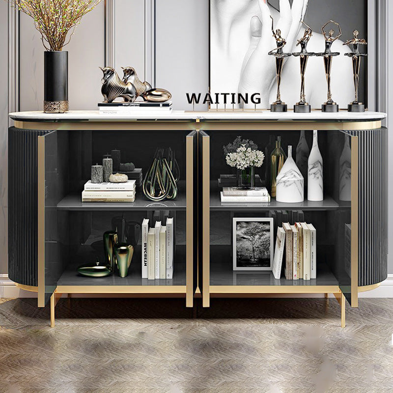 4-Door Buffet Sideboard Glam Cabinets Dining Buffet for Living Room Clearhalo 'buffet_sideboard' 'Buffets & Sideboards' 'furn' 'furn_buffet_sideboard' 'Furniture' 'Kitchen & Dining Furniture' 6065388