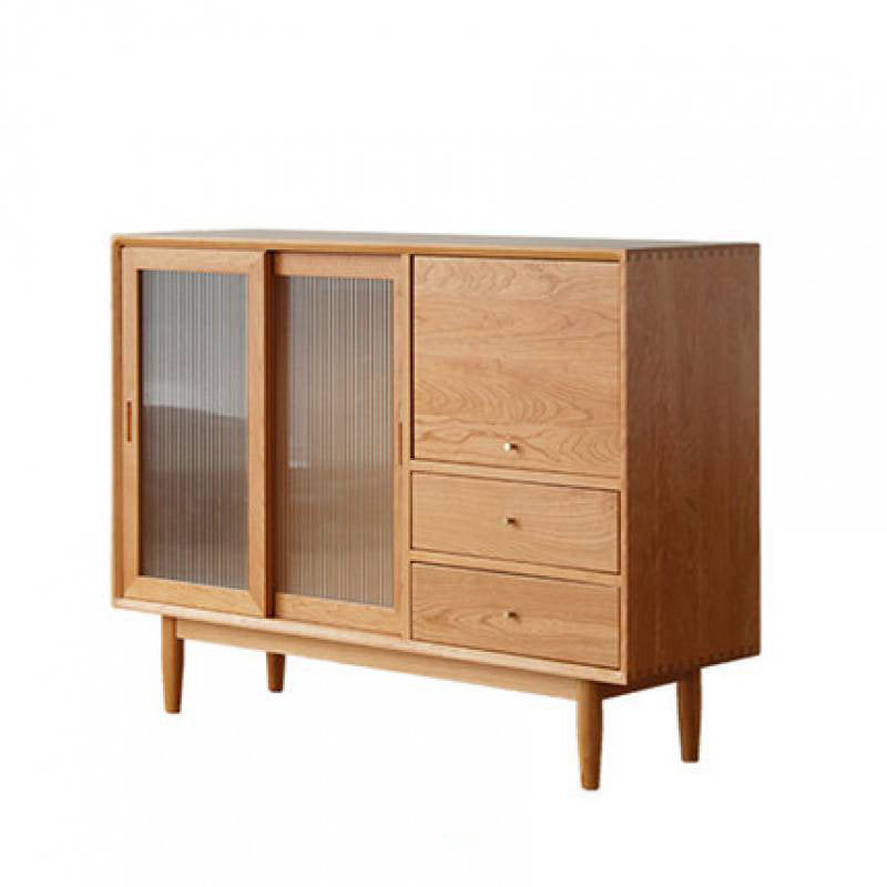 Étagères réglables du buffet moderne en bois massif en bois massif 2 dessinations de dessin