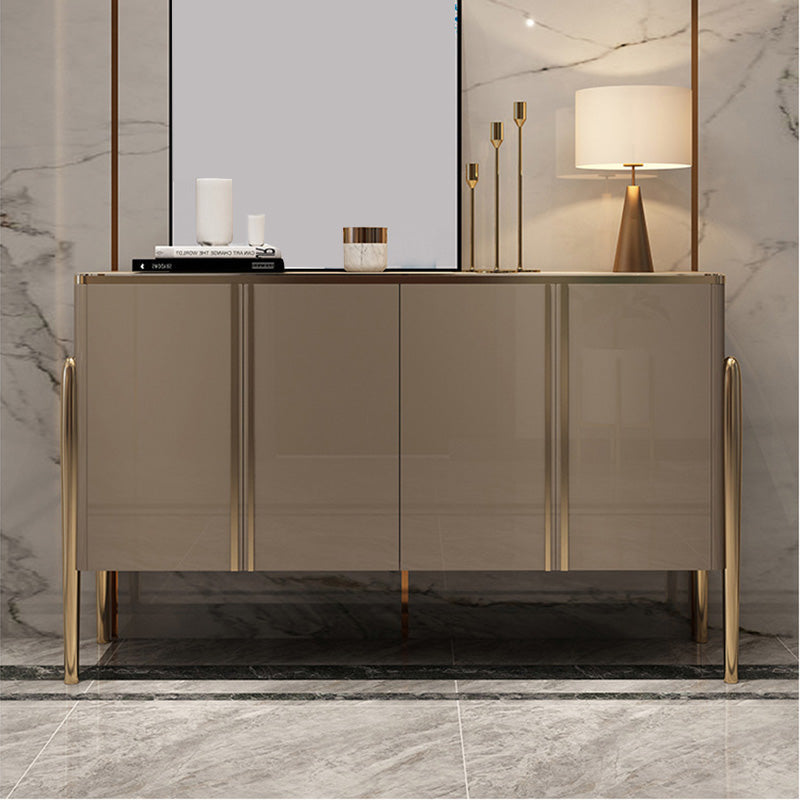 Cabinets Glam Dining Buffet Mirrored Buffet Sideboard with 4-Door Clearhalo 'buffet_sideboard' 'Buffets & Sideboards' 'furn' 'furn_buffet_sideboard' 'Furniture' 'Kitchen & Dining Furniture' 6065480