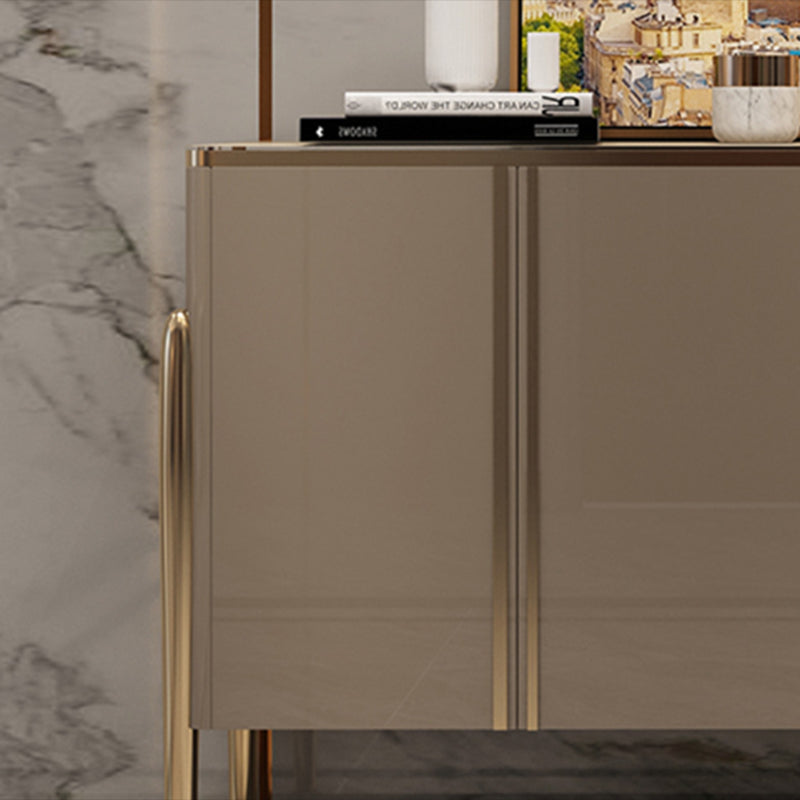 Cabinets Glam Dining Buffet Mirrored Buffet Sideboard with 4-Door Clearhalo 'buffet_sideboard' 'Buffets & Sideboards' 'furn' 'furn_buffet_sideboard' 'Furniture' 'Kitchen & Dining Furniture' 6065483