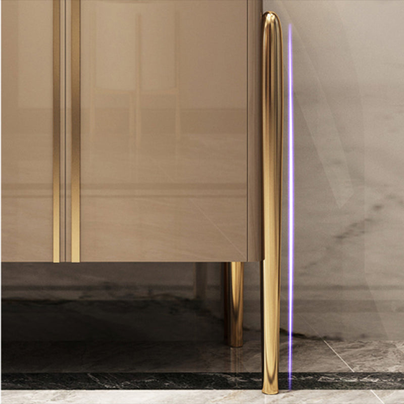 Cabinets Glam Dining Buffet Mirrored Buffet Sideboard with 4-Door Clearhalo 'buffet_sideboard' 'Buffets & Sideboards' 'furn' 'furn_buffet_sideboard' 'Furniture' 'Kitchen & Dining Furniture' 6065484