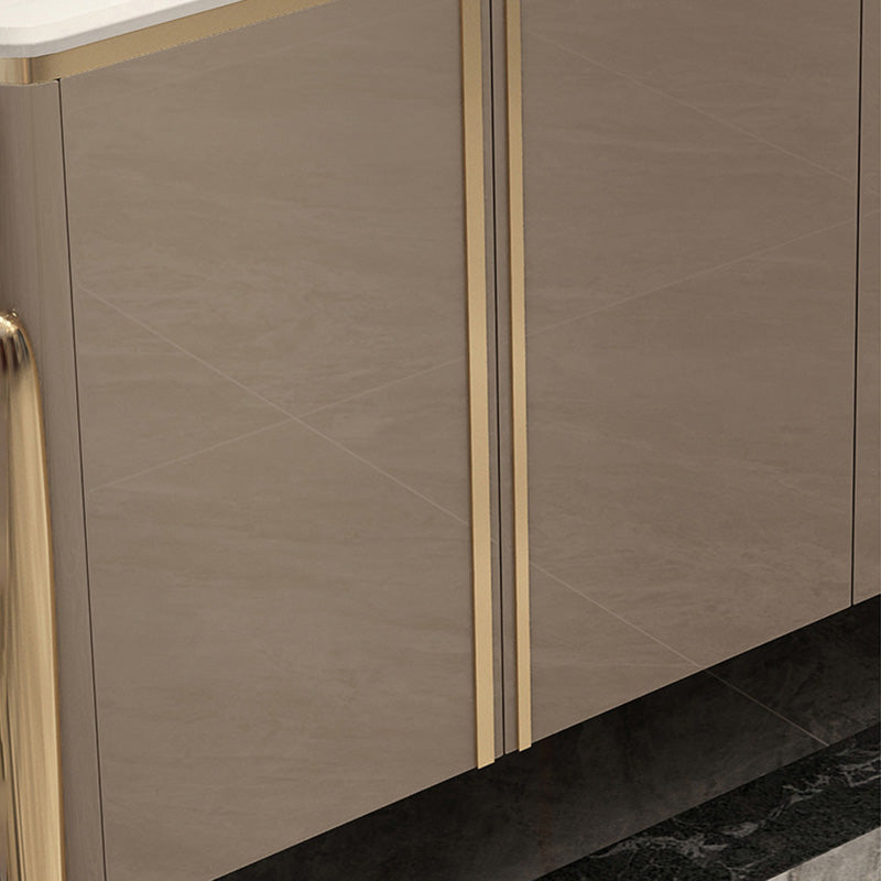 Cabinets Glam Dining Buffet Mirrored Buffet Sideboard with 4-Door Clearhalo 'buffet_sideboard' 'Buffets & Sideboards' 'furn' 'furn_buffet_sideboard' 'Furniture' 'Kitchen & Dining Furniture' 6065485