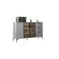 Gray Engineered Wood Sideboard Table Modern Buffet Server with Glass Doors 63"L x 16"W x 35"H Clearhalo 'buffet_sideboard' 'Buffets & Sideboards' 'furn' 'furn_buffet_sideboard' 'Furniture' 'Kitchen & Dining Furniture' 6065602