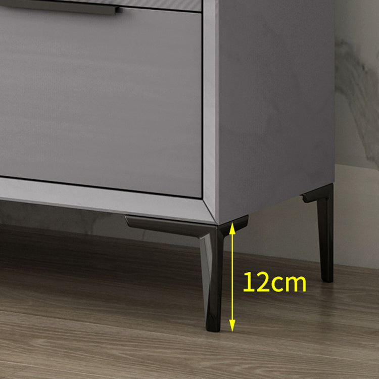 Gray Engineered Wood Sideboard Table Modern Buffet Server with Glass Doors Clearhalo 'buffet_sideboard' 'Buffets & Sideboards' 'furn' 'furn_buffet_sideboard' 'Furniture' 'Kitchen & Dining Furniture' 6065606