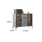 Gray Engineered Wood Sideboard Table Modern Buffet Server with Glass Doors Clearhalo 'buffet_sideboard' 'Buffets & Sideboards' 'furn' 'furn_buffet_sideboard' 'Furniture' 'Kitchen & Dining Furniture' 6065615