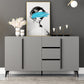 Grauer Sideboardtisch Moderner Essserver mit einstellbaren Regalen