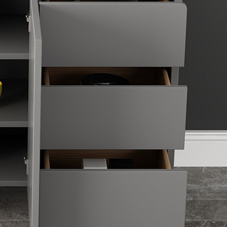 Grauer Sideboardtisch Moderner Essserver mit einstellbaren Regalen