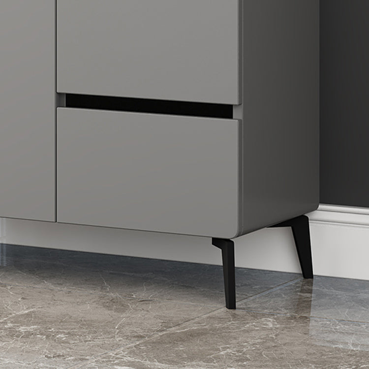 Grauer Sideboardtisch Moderner Essserver mit einstellbaren Regalen