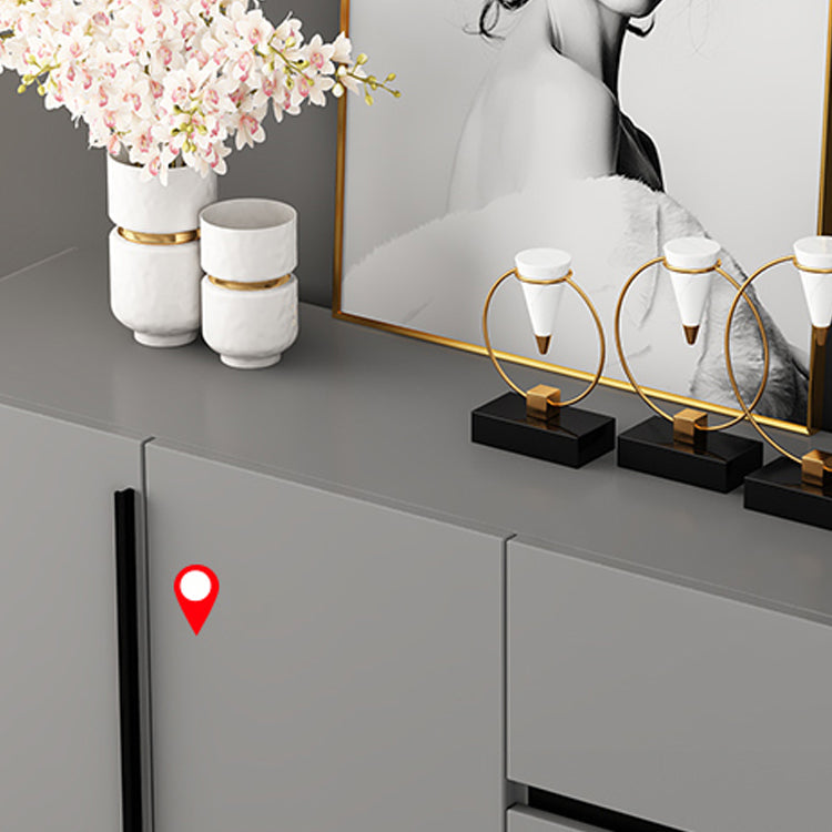 Grauer Sideboardtisch Moderner Essserver mit einstellbaren Regalen