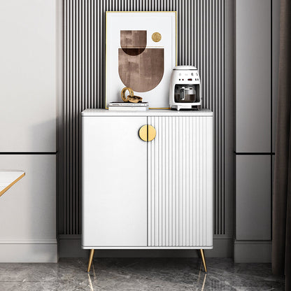 Glam Buffet Server con scaffali regolabili in legno e server di pranzo in pietra