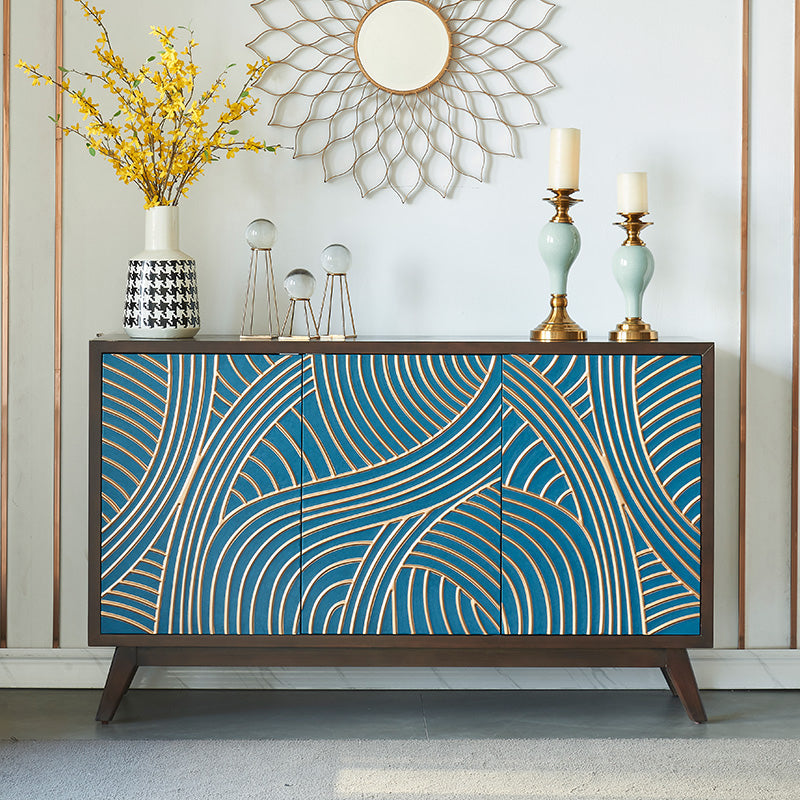 Massivholz -Sideboardtisch mit einstellbaren Regalen moderner Speiseserver