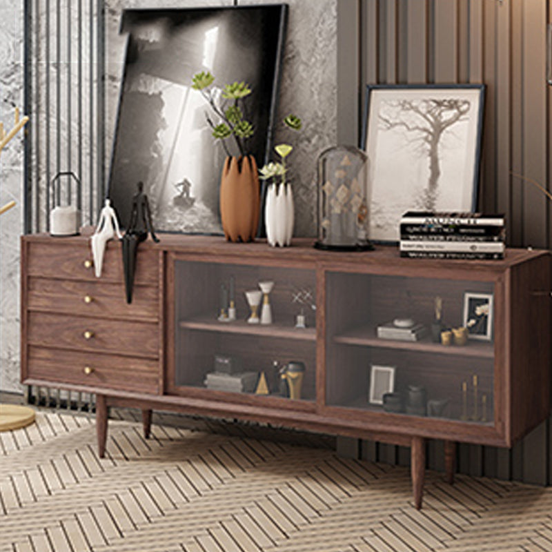 4-Dtrawer-Essbuffet mit Schiebetüren Kiefern Kiefer Massivholzbuffet Ständer