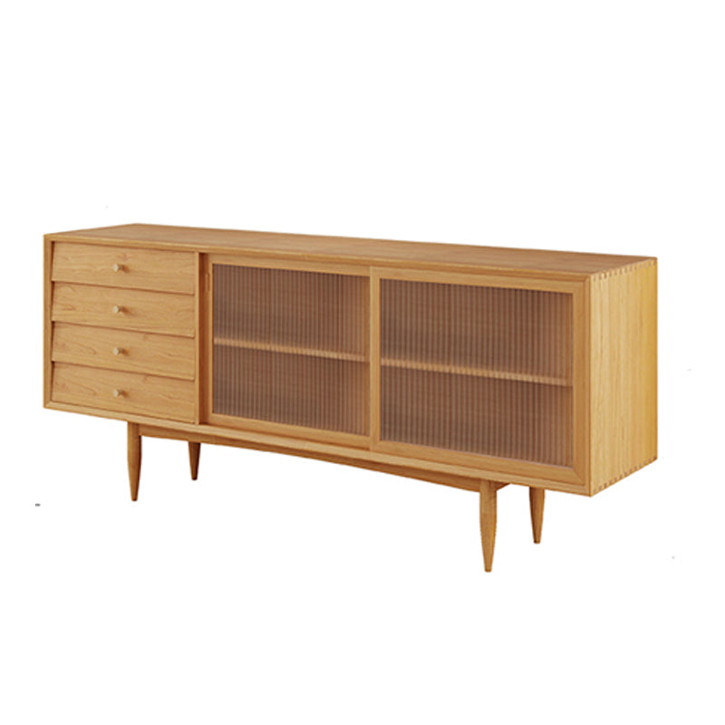 4-Dtrawer-Essbuffet mit Schiebetüren Kiefern Kiefer Massivholzbuffet Ständer
