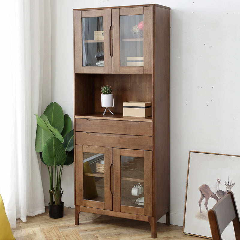 Rubberwood Solid Wood Buffet Server Contemporary Dining Server Clearhalo 'buffet_sideboard' 'Buffets & Sideboards' 'furn' 'furn_buffet_sideboard' 'Furniture' 'Kitchen & Dining Furniture' 6065826