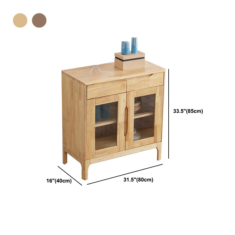 Rubberwood Solid Wood Buffet Server Contemporary Dining Server Clearhalo 'buffet_sideboard' 'Buffets & Sideboards' 'furn' 'furn_buffet_sideboard' 'Furniture' 'Kitchen & Dining Furniture' 6065831