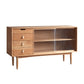 Pine Solid Wood Dining Buffet with Glass Doors Modern Buffet Clearhalo 'buffet_sideboard' 'Buffets & Sideboards' 'furn' 'furn_buffet_sideboard' 'Furniture' 'Kitchen & Dining Furniture' 6065837