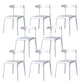 Modern Style Stackable Chair Dining Open Back Armless Chair for Kitchen with Plastic Legs