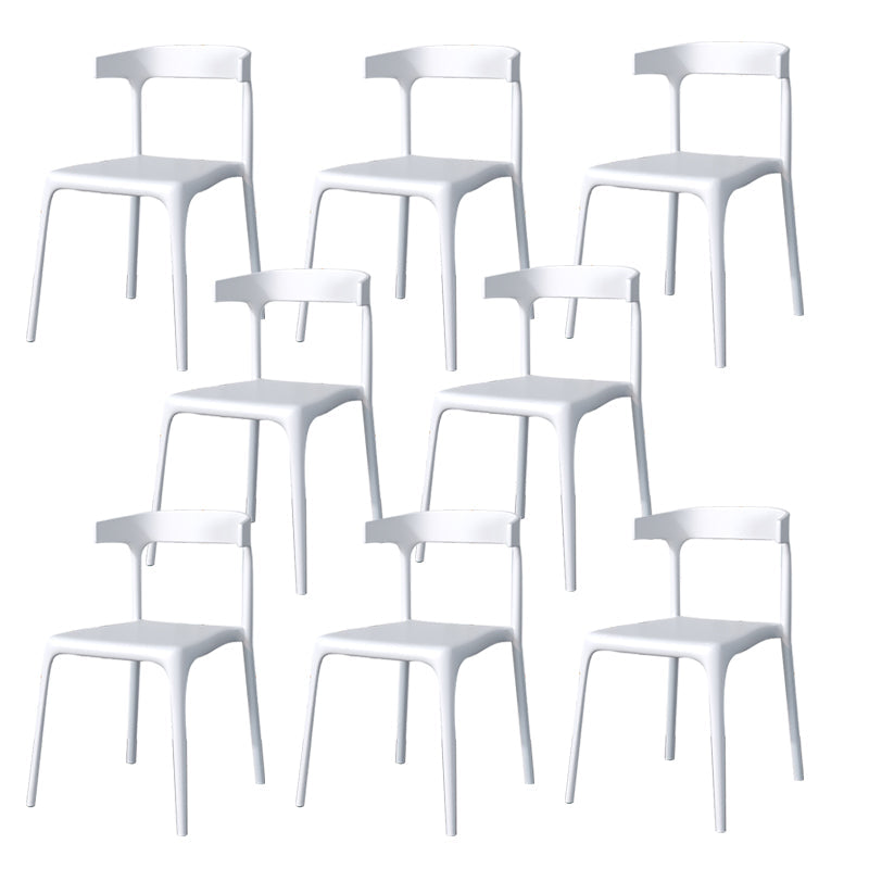 Modern Style Stackable Chair Dining Open Back Armless Chair for Kitchen with Plastic Legs
