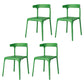 Modern Style Stackable Chair Dining Open Back Armless Chair for Kitchen with Plastic Legs