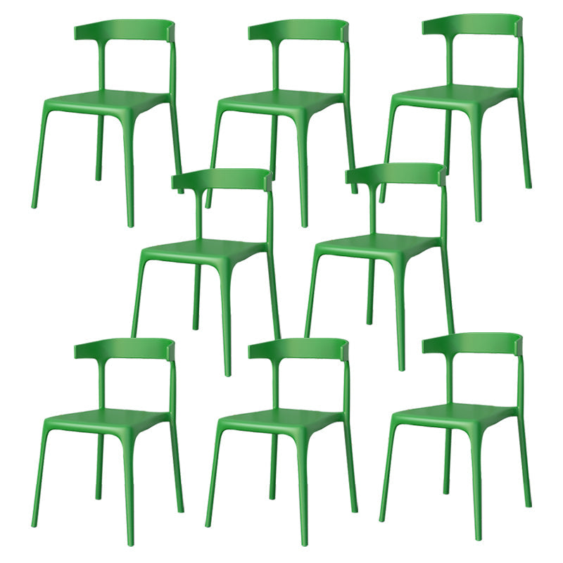 Modern Style Stackable Chair Dining Open Back Armless Chair for Kitchen with Plastic Legs