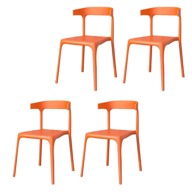 Modern Style Stackable Chair Dining Open Back Armless Chair for Kitchen with Plastic Legs