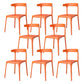 Modern Style Stackable Chair Dining Open Back Armless Chair for Kitchen with Plastic Legs