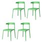 Modern Style Stackable Chair Dining Open Back Armless Chair for Kitchen with Plastic Legs
