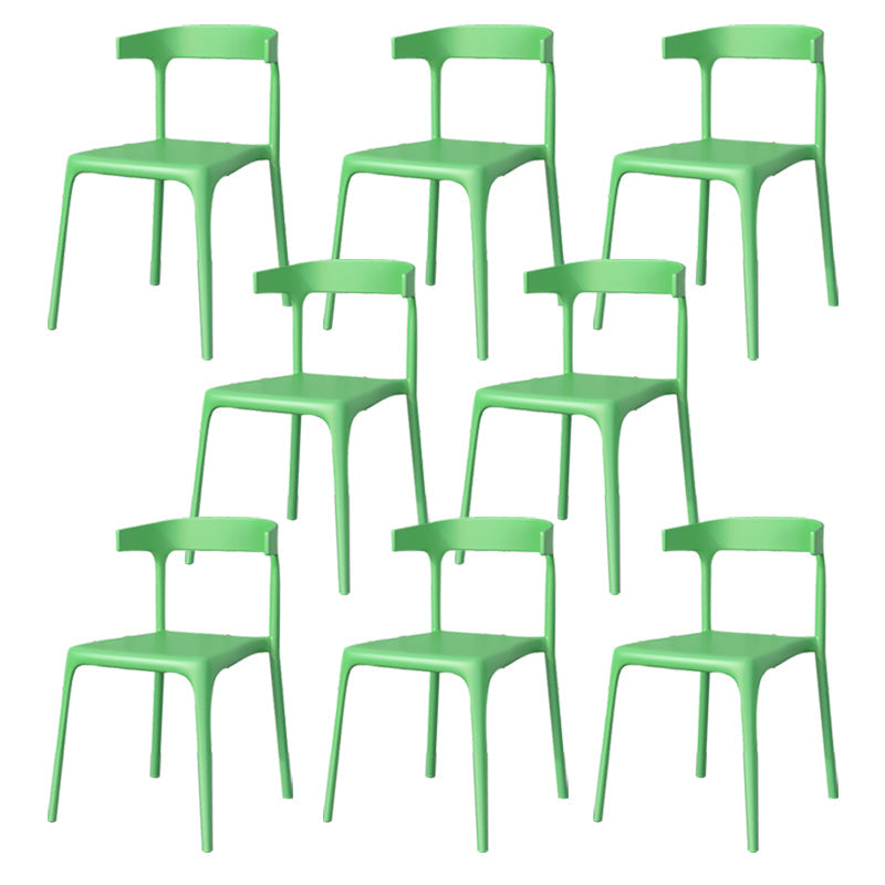 Modern Style Stackable Chair Dining Open Back Armless Chair for Kitchen with Plastic Legs