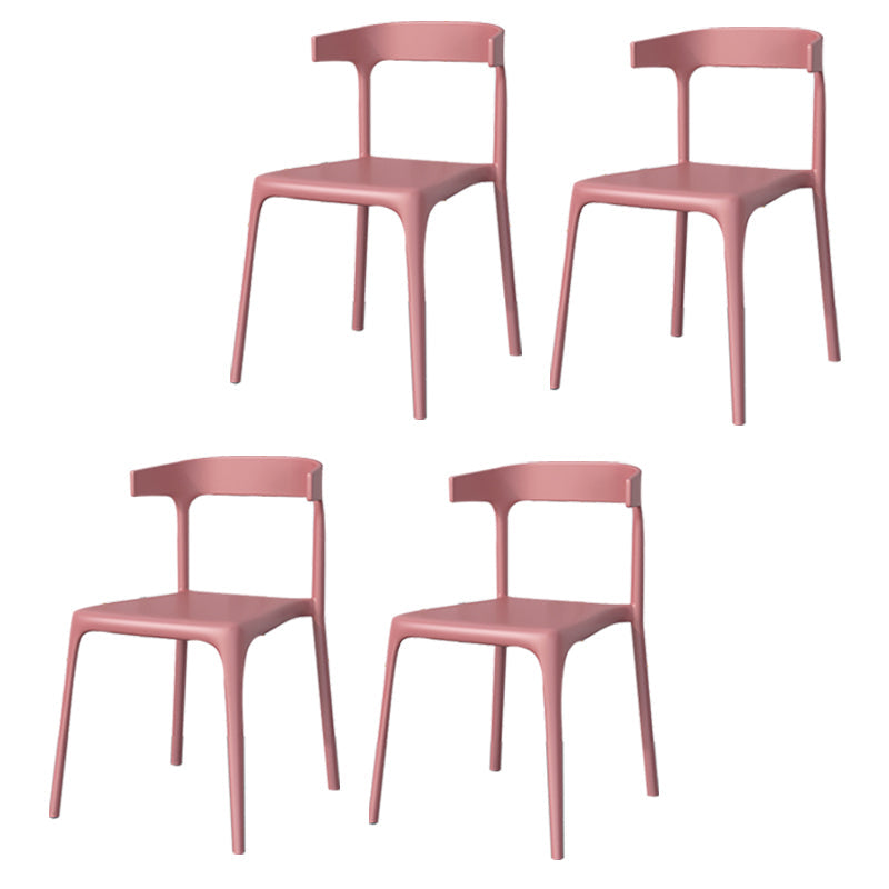 Modern Style Stackable Chair Dining Open Back Armless Chair for Kitchen with Plastic Legs