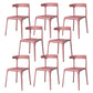 Modern Style Stackable Chair Dining Open Back Armless Chair for Kitchen with Plastic Legs
